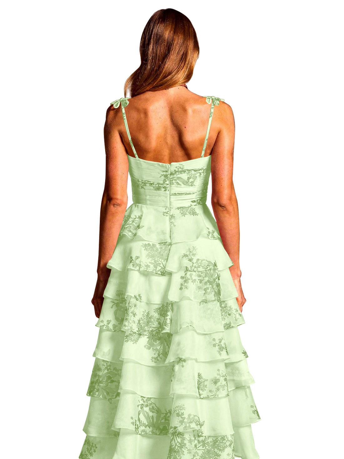 Floral Pattern High-low Dress 