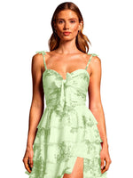 Floral Pattern High-low Dress 