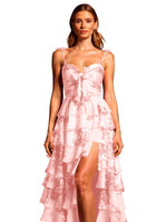 Floral Pattern High-low Dress 