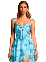 Floral Pattern High-low Dress 