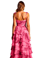 Floral Pattern High-low Dress 