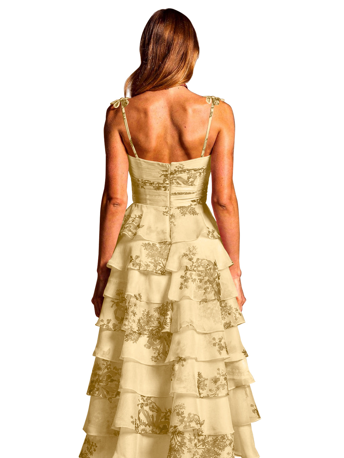 Floral Pattern High-low Dress 