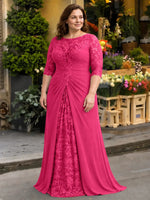 Lace Mother of the Bride Dress with Applique-Plus Size 
