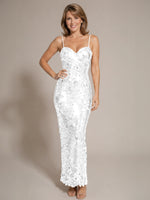 Sequined Tulle Prom Dress with Back Slit 