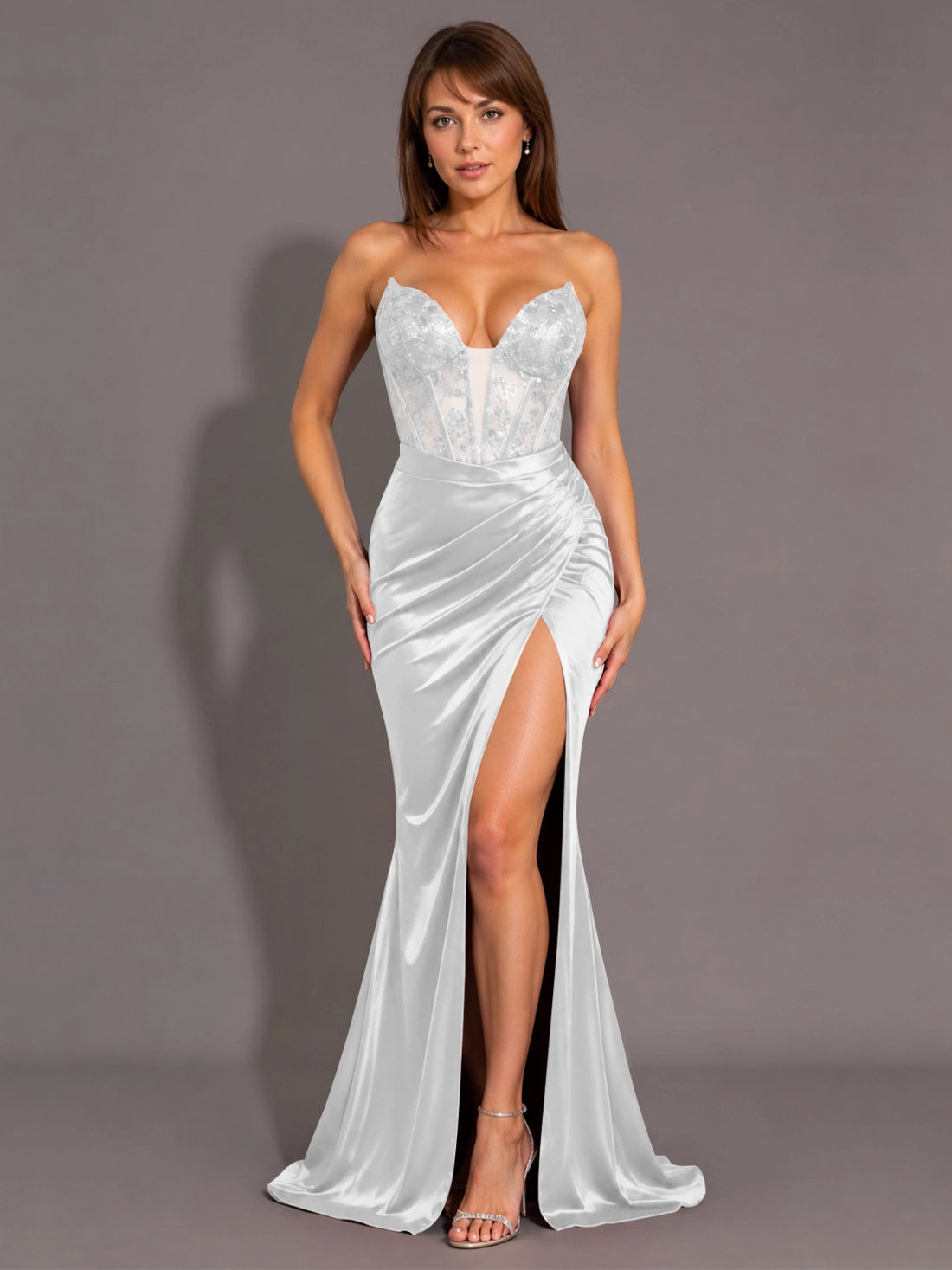 Silk-like Prom Dress with Sweetheart Neckline 