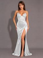 Silk-like Prom Dress with Sweetheart Neckline 