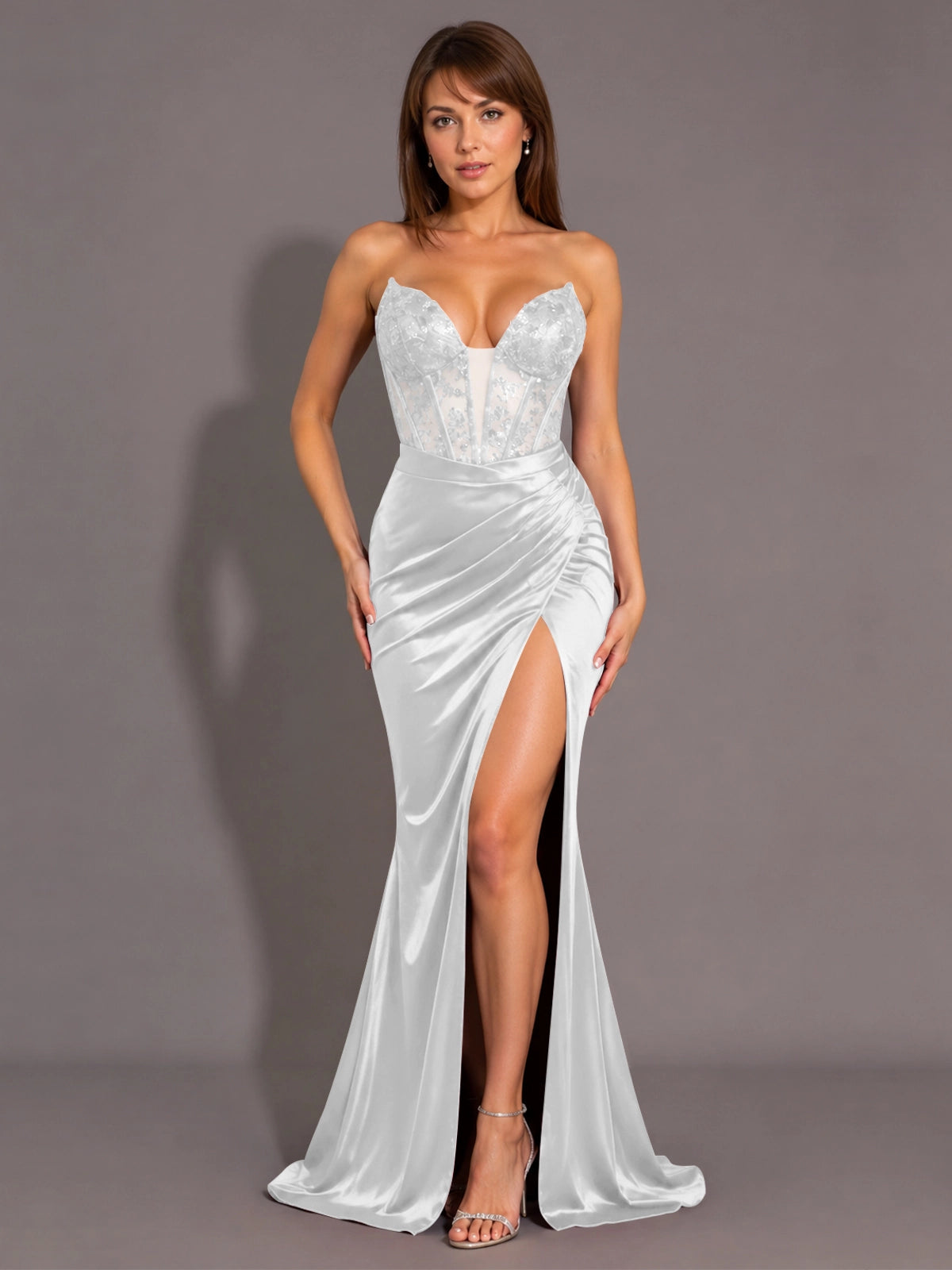 Silk-like Prom Dress with Sweetheart Neckline 