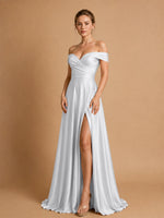 A-line Prom Dress with High Slit 