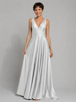 A-line Bridesmaid Dress with Cross-Over Bodice
