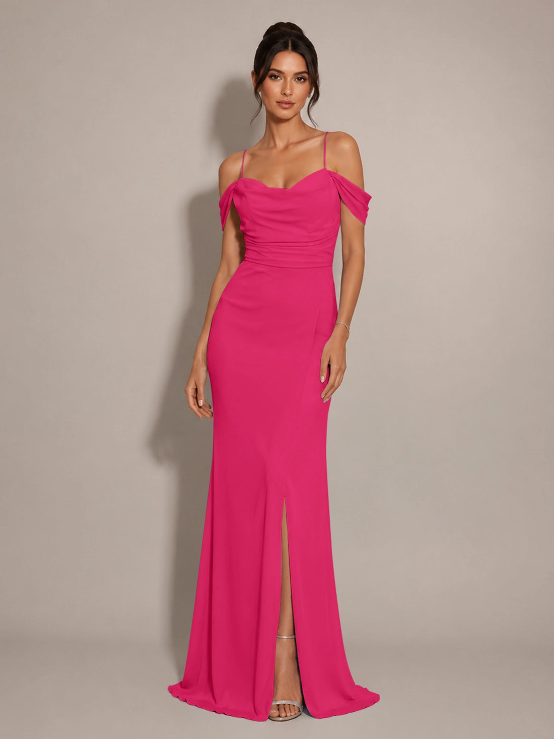 Trumpet Bridesmaid Dress with Slit