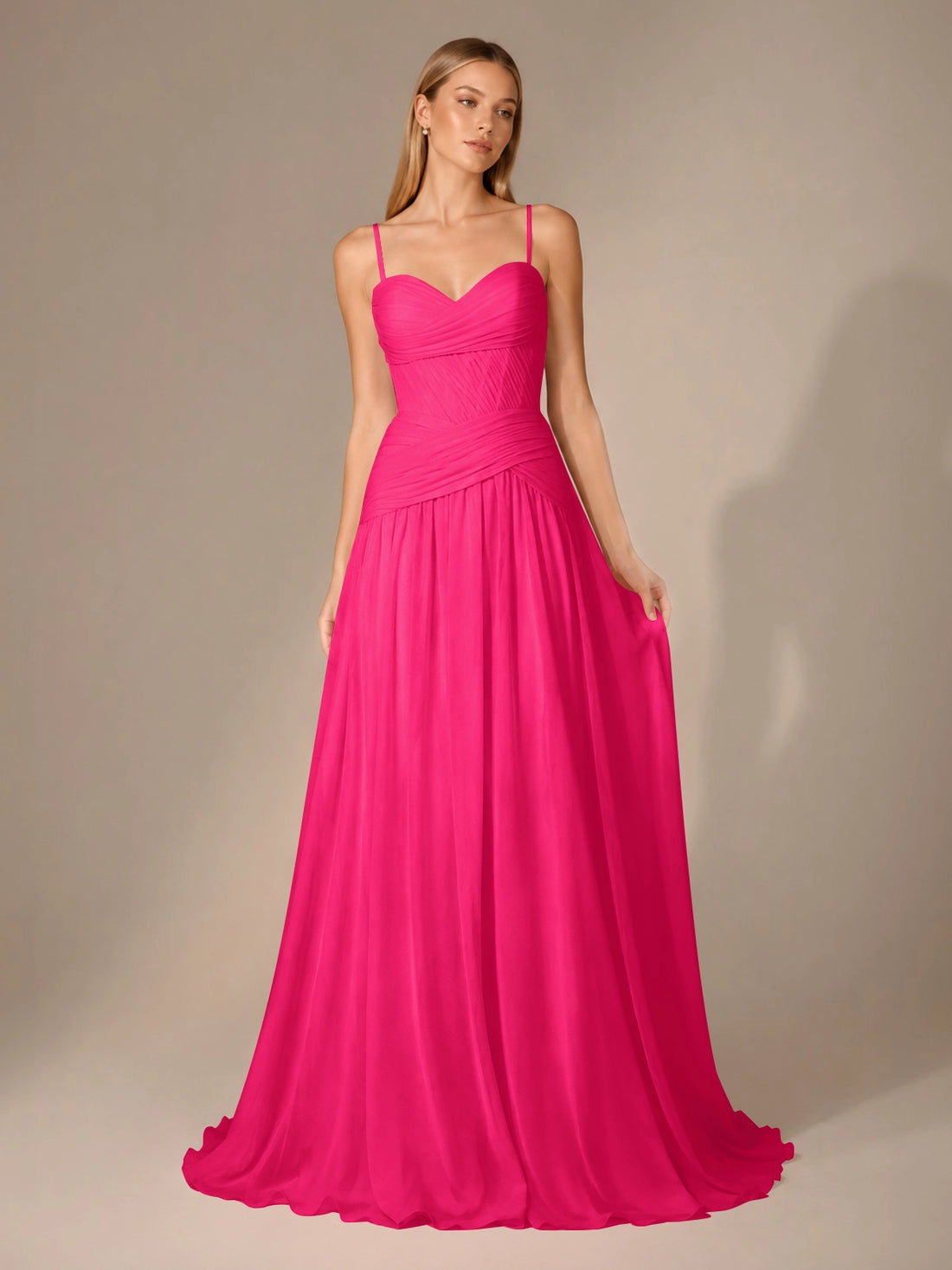 Chiffon Bridesmaid Dress with Ruched Design 