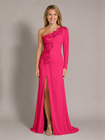 One-Shoulder Mother of the Bride Dress with Appliques
