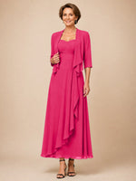 Two-piece Mother of the Bride Dress with Ruffle Design 