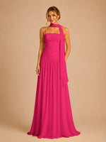 Chiffon Bridesmaid Dress with Scarf Detail 