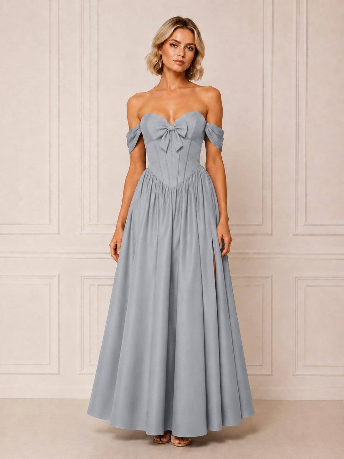 A-line Bridesmaid Dress with Bow Detail 