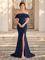 Mermaid Bridesmaid Dress with Ruffle Design 