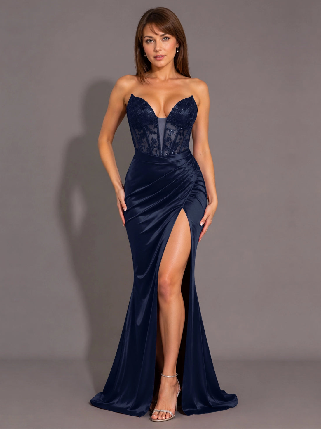 Silk-like Prom Dress with Sweetheart Neckline 