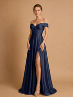 A-line Prom Dress with High Slit 