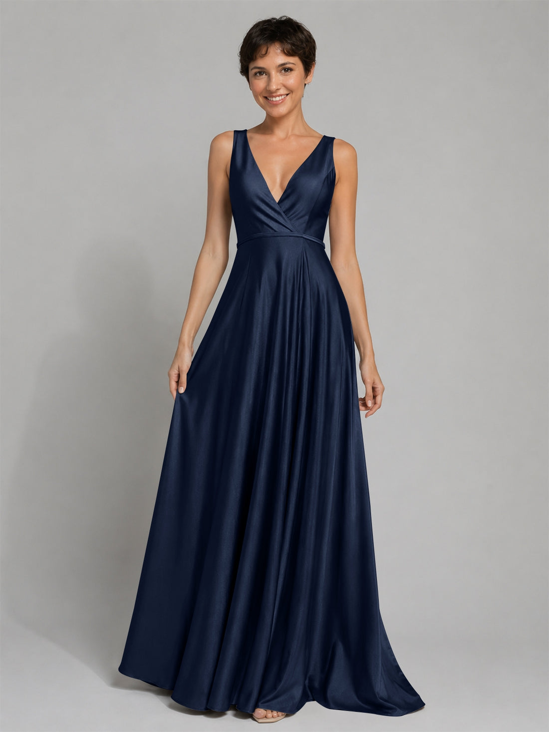 A-line Bridesmaid Dress with Cross-Over Bodice