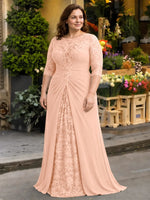 Lace Mother of the Bride Dress with Applique-Plus Size 