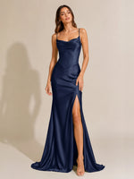 Sheath Bridesmaid Dress with High Slit 