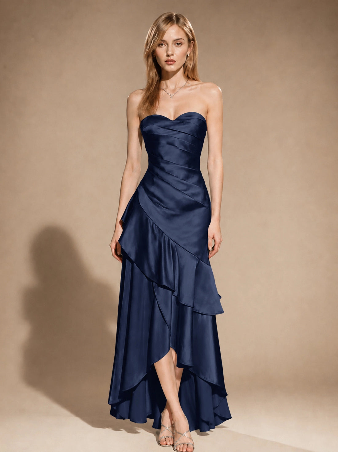 Strapless Prom Dress with Tiered Ruffles 