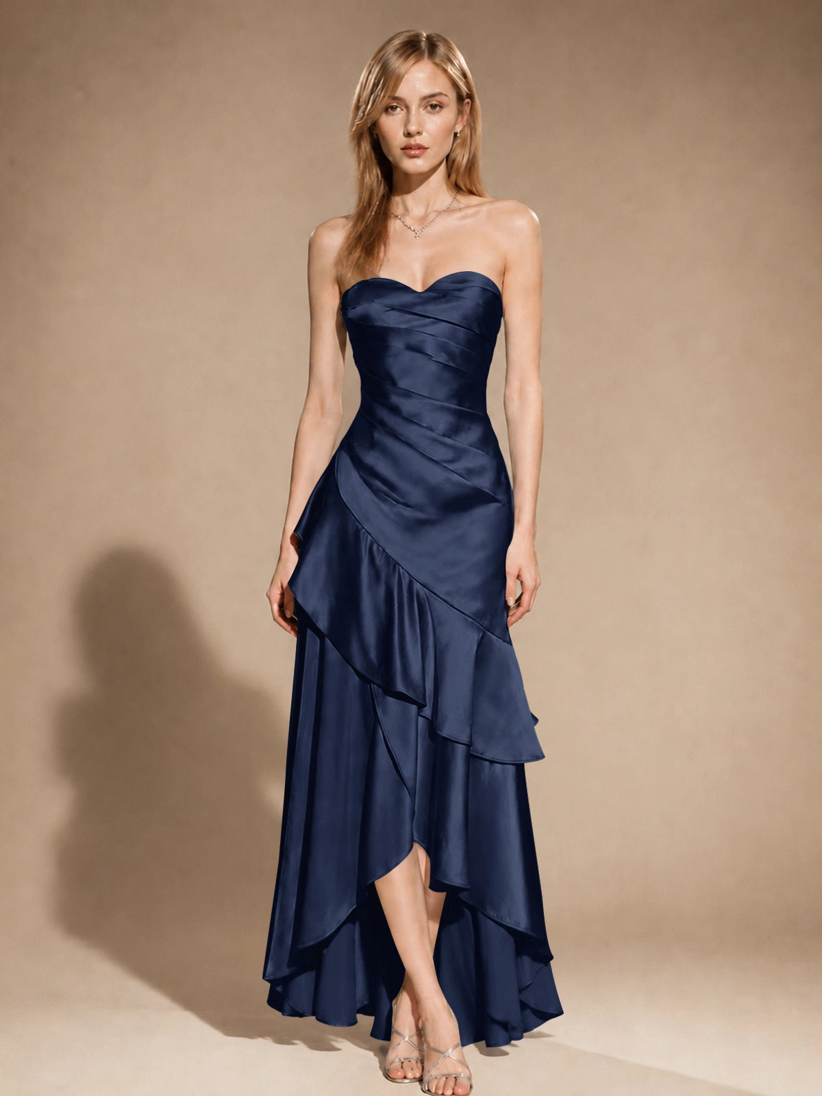 Strapless Prom Dress with Tiered Ruffles 