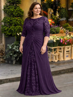 Lace Mother of the Bride Dress with Applique-Plus Size 