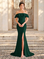 Mermaid Bridesmaid Dress with Ruffle Design 