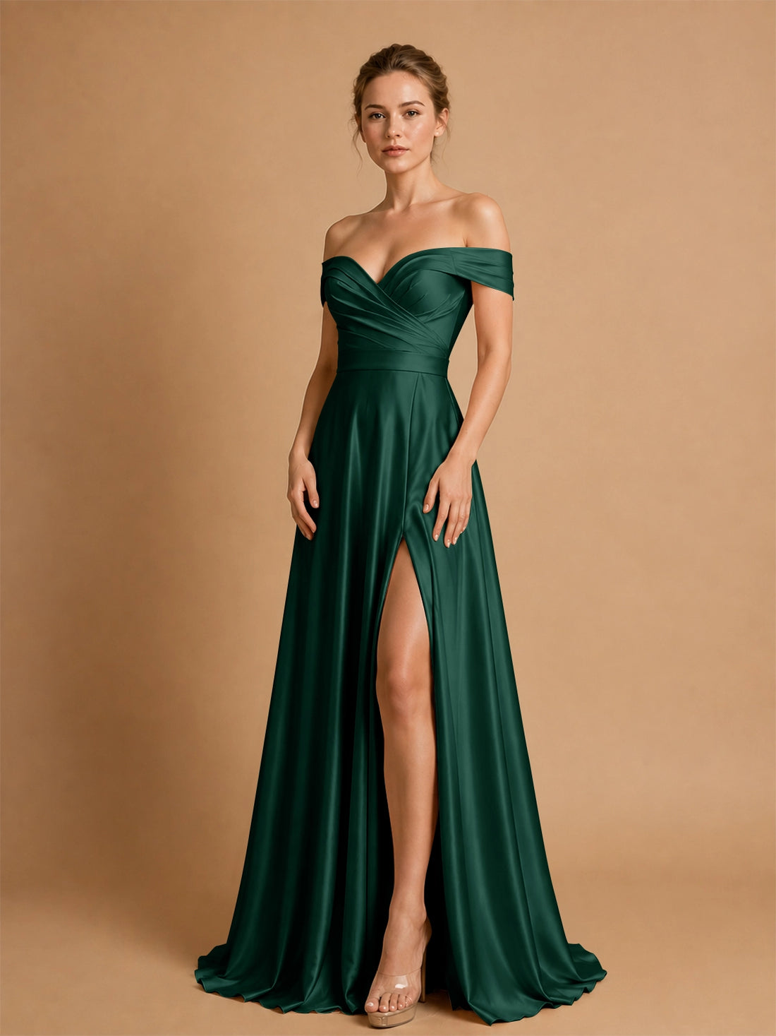 A-line Prom Dress with High Slit 
