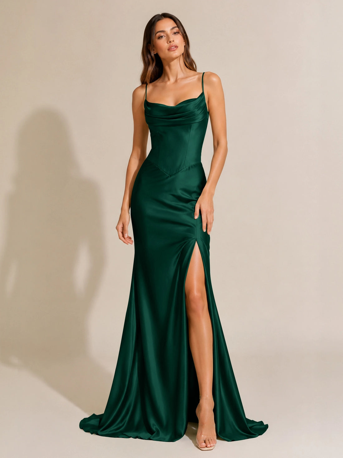 Sheath Bridesmaid Dress with High Slit 