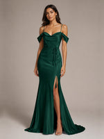 Mermaid Bridesmaid Dress with Tie Waist Sash