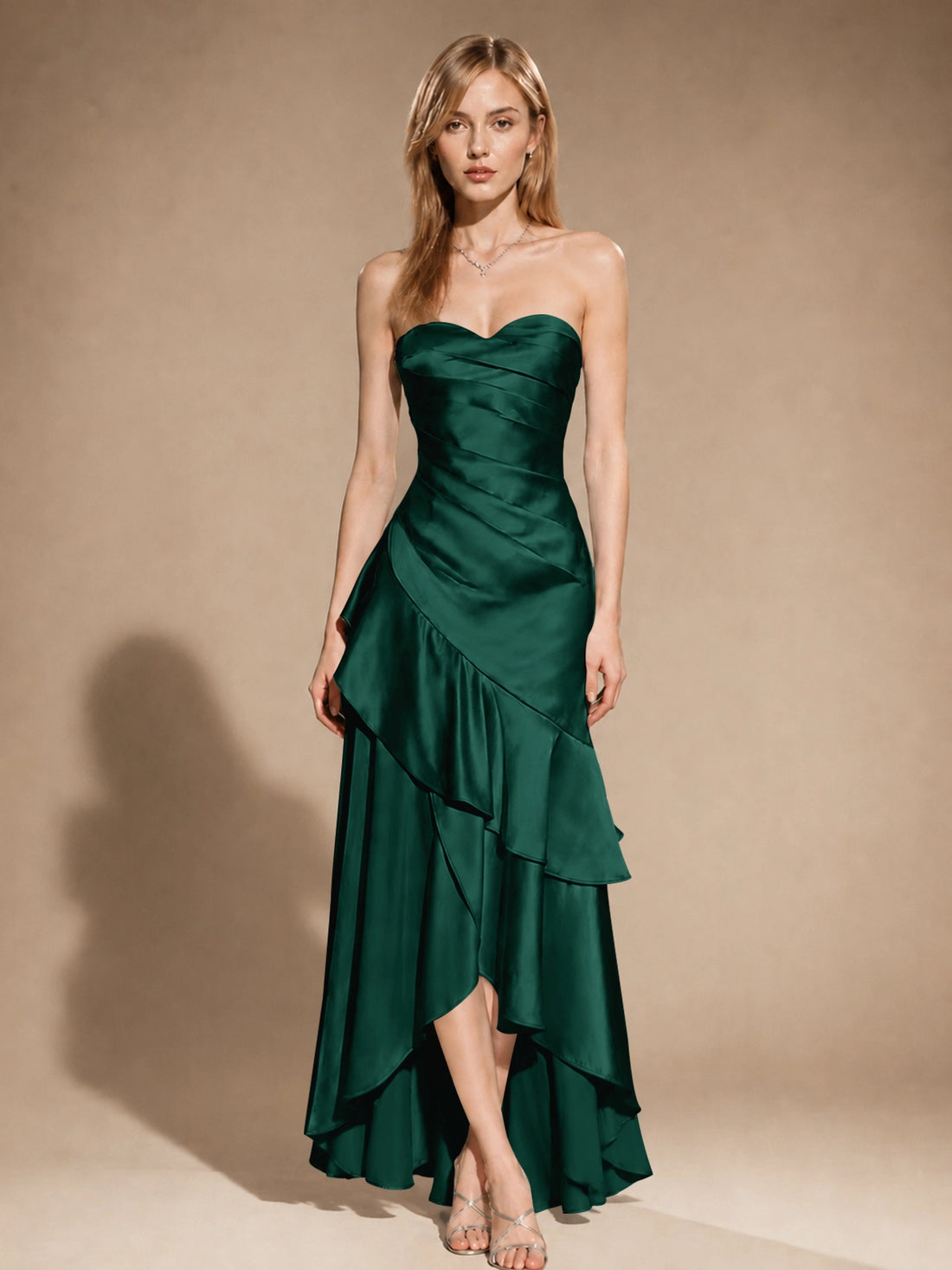 Strapless Prom Dress with Tiered Ruffles 