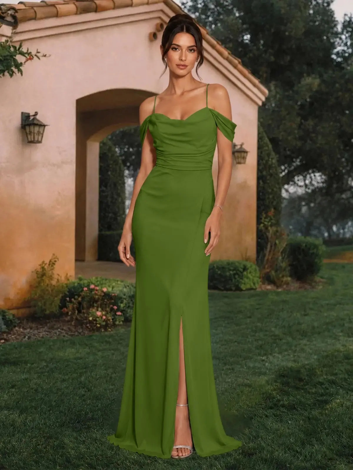 Trumpet Bridesmaid Dress with Slit