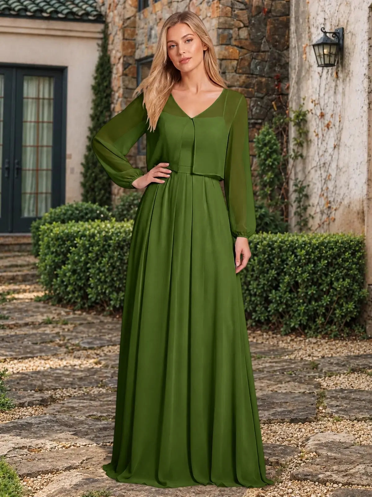 Two-Piece Square Neckline Bridesmaid Dress with Jacket