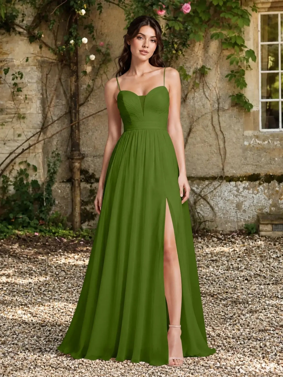 A-Line Bridesmaid Dress with Spaghetti Straps