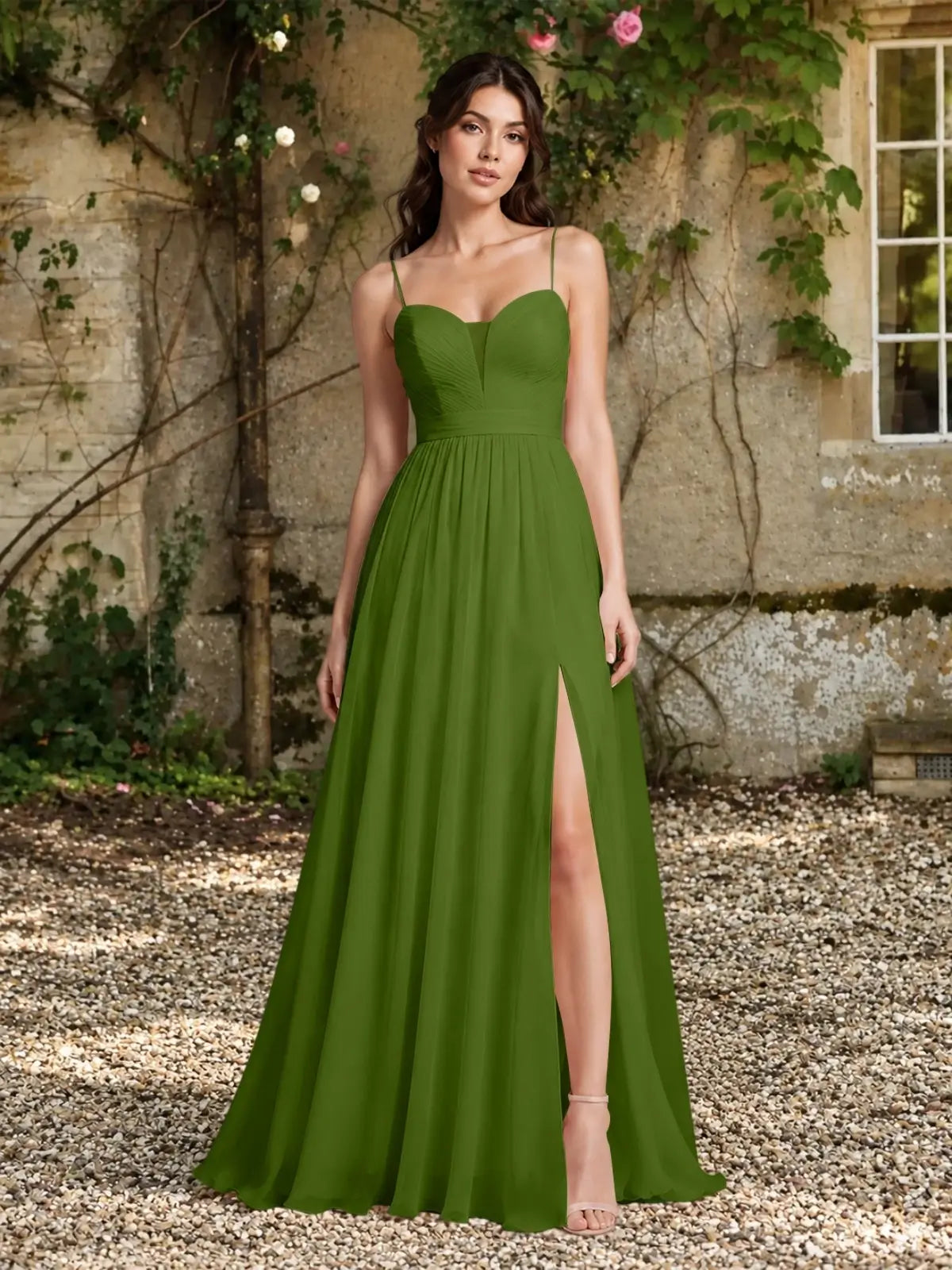 A-Line Bridesmaid Dress with Spaghetti Straps