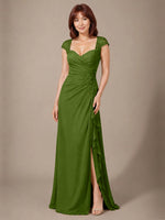 Chiffon Mother of the Bride Dress with Lace Appliques 