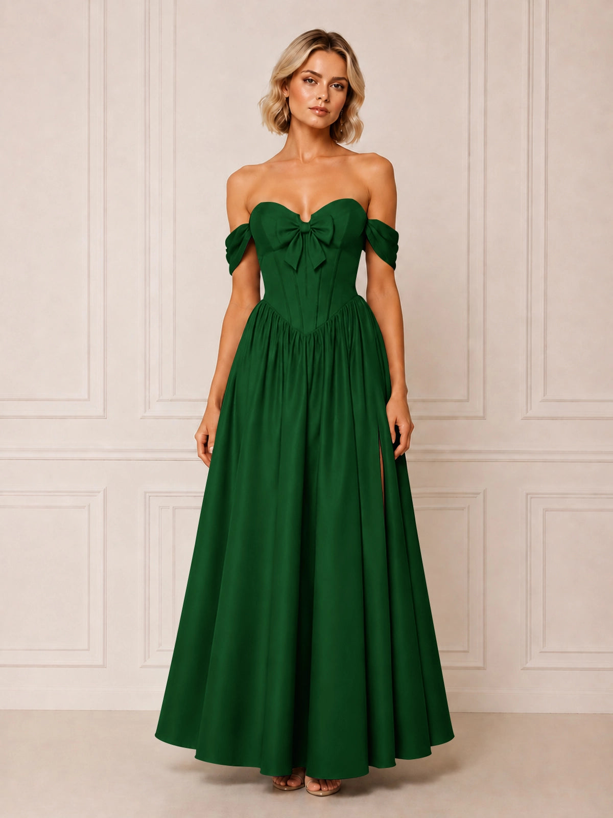 A-line Bridesmaid Dress with Bow Detail 