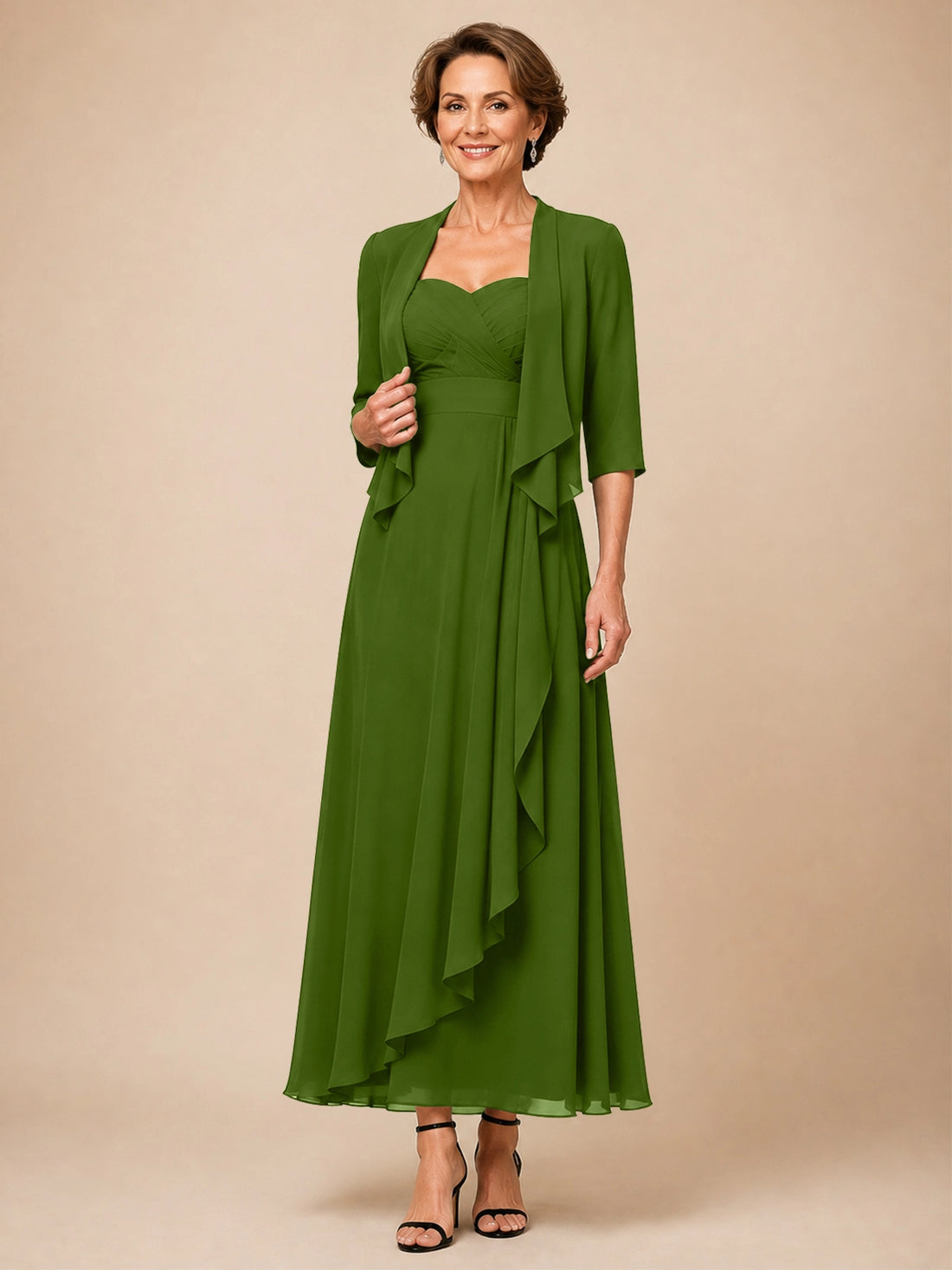 Two-piece Mother of the Bride Dress with Ruffle Design 