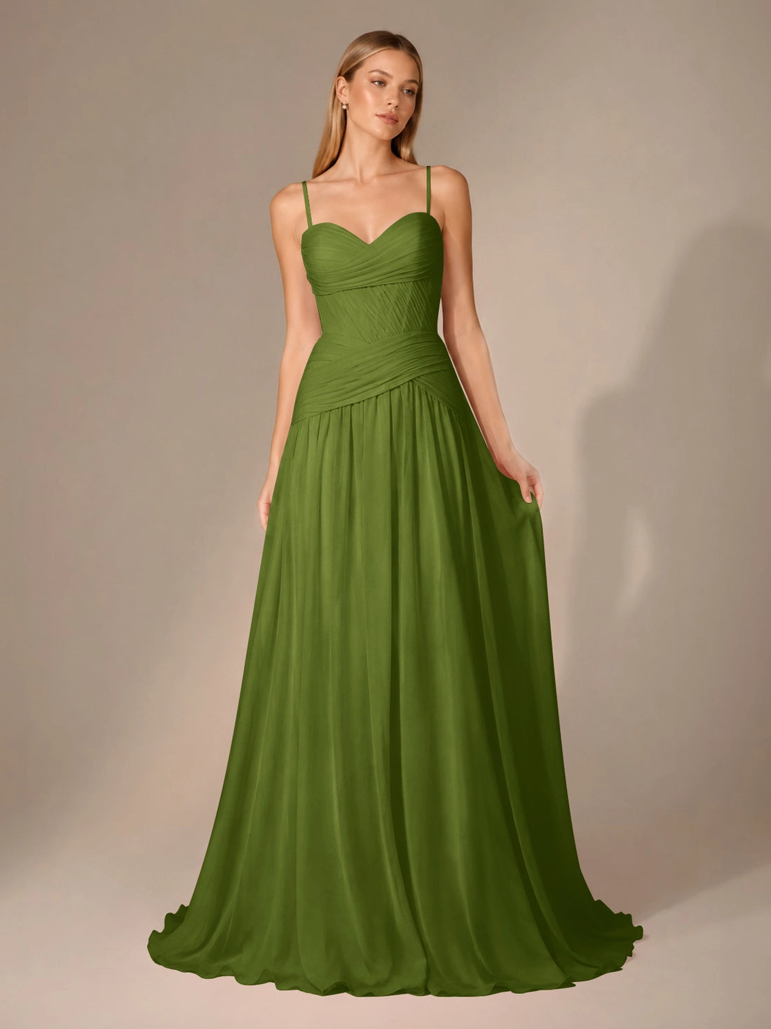 Chiffon Bridesmaid Dress with Ruched Design 