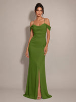 Trumpet Bridesmaid Dress with Slit