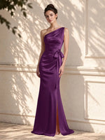 One-Shoulder Bridesmaid Dress with Sash