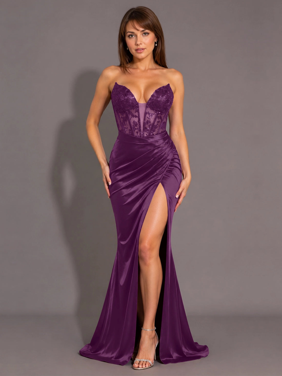 Silk-like Prom Dress with Sweetheart Neckline 