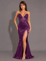 Silk-like Prom Dress with Sweetheart Neckline 