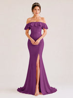 Mermaid Bridesmaid Dress with Ruffle Design 