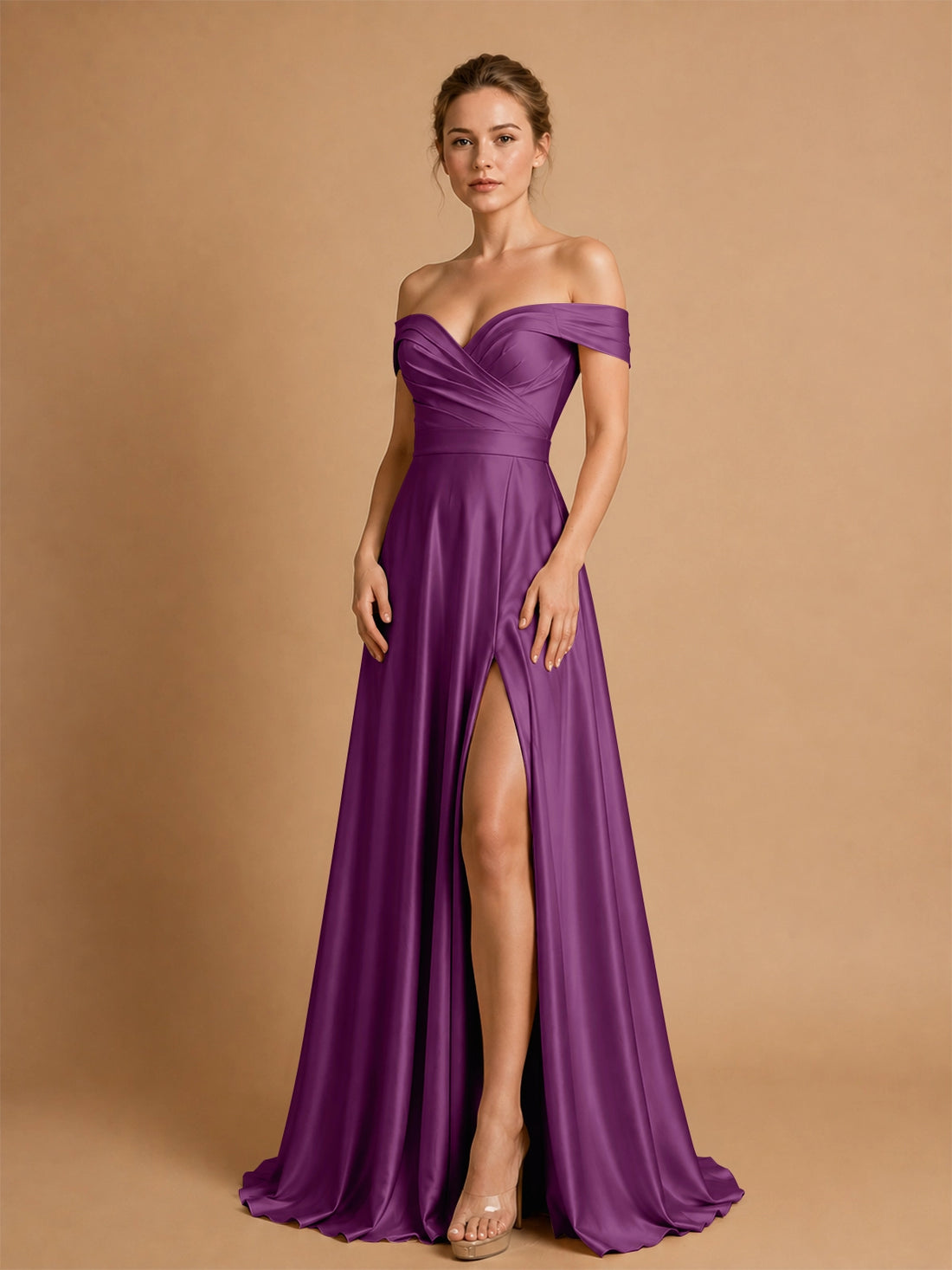 A-line Prom Dress with High Slit 
