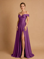 A-line Prom Dress with High Slit 