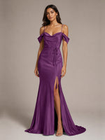 Mermaid Bridesmaid Dress with Tie Waist Sash