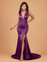 Mermaid Prom Dress with Deep V-neck 